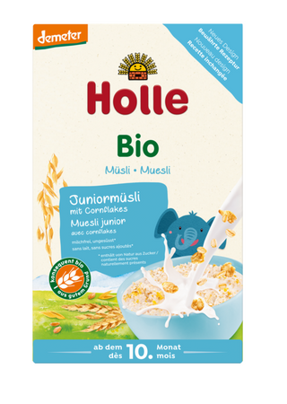 Junior-müsli med cornflakes uden tilsat sukker fra 10 måneder Demeter BIO 250 g - Holle