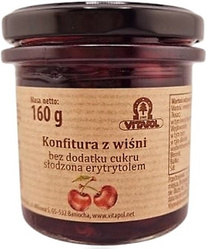 Erythritol-sødet kirsebærsyltetøj uden sukker 160 g