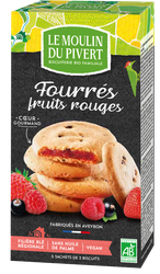 Kiks med fyld af rød frugt bio 175 g - Le Moulin du Pivert