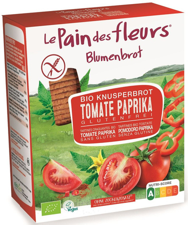 Tomat- og peberknækbrød glutenfri bio 150 g - Le Pain des Fleurs