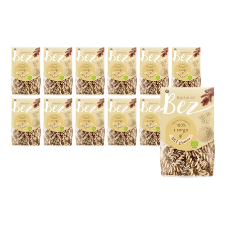 SÆT 12 x Glutenfri sorghum fusilli-pasta BIO 250 g