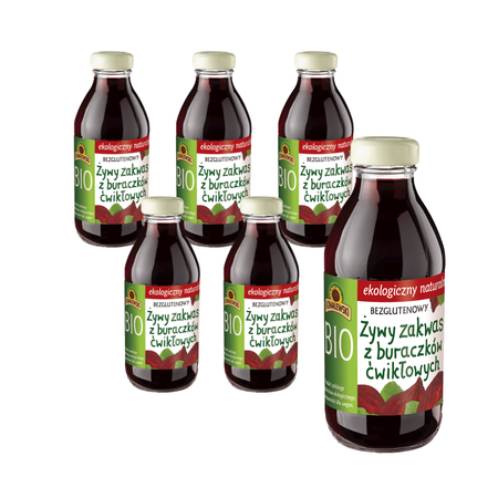 SÆT 6 x Glutenfri rødbedesurdej BIO 320 ml