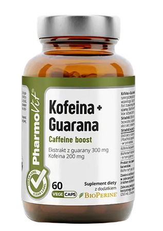 Koffein + guarana 60 kapsler - Pharmovit (Clean label)
