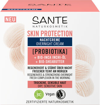 Beskyttende natcreme med probiotika, inchiolie og sheasmør eco 50 ml - SANTE