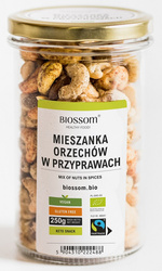 Fairtrade-krydret nøddemix glutenfri bio 250 g - BIOSSOM