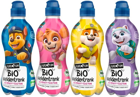 SÆT 12 x Frugt- og tedrik BIO 330 ml Psi Patrol - PURE&FUN
