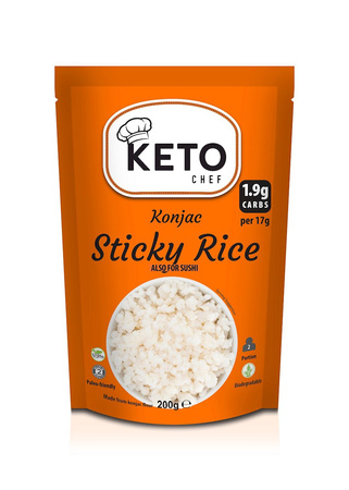 Glutenfri konjac-nudler (sticky rice) til sushi 200 g - KETO CHEF (BETTER THAN FOODS)