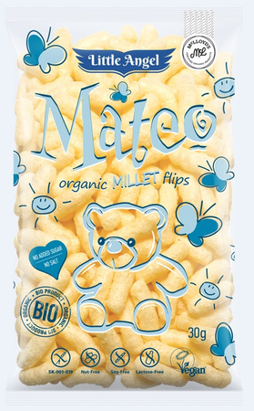 Mateo majs-æg-chips fra 7 måneder glutenfri bio 30g - Little Angel