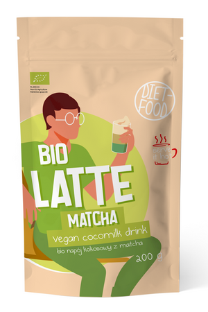 Matcha latte - kokosdrik med matcha bio 200 g - Diet-Food