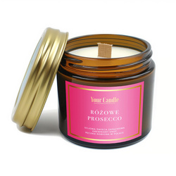 Sojaduftlys med trævæge pink prosecco 120ml - Your Candle