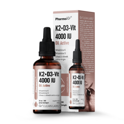 Vitamin K2 + D3 dråber (75 mcg + 100 mcg) glutenfrit kosttilskud 30 ml - Pharmovit