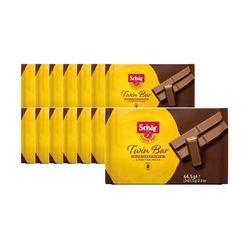 SÆT 14 x Twin bar - glutenfri vafler med chokoladeovertræk 3 x 21,5 g - Schar
