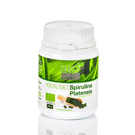 Spirulina Platensis (250 mg) kosttilskud 1200 tabletter BIO - Bio Organic Foods