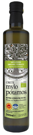 PDO Kreta ekstra jomfru ufiltreret olivenolie bio 500 ml - MYLOPOTAMOS