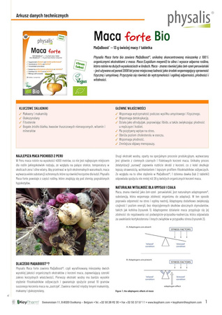 Maca forte kosttilskud BIO 30 tabletter - Physalis