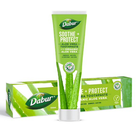 Tandpasta beroligende + beskyttende med aloe vera 100 ml - Dabur
