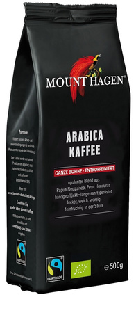 Koffeinfri Arabica 100% Fair Trade-kaffebønner bio 500 g - Mount Hagen