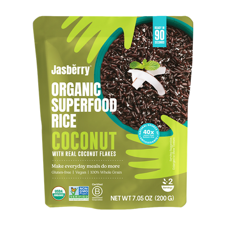 Fuldkornsris med kokosflager glutenfri 200 g - Jasberry Rice (Calorie Watchers)