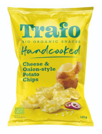 Chips med ost- og løgsmag vegansk bio 125 g - TRAFO