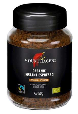 Frysetørret arabica/robusta espresso fairtrade instant kaffe 50 g - Mount Hagen