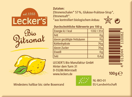 Kandiseret citronskal bio 100 g