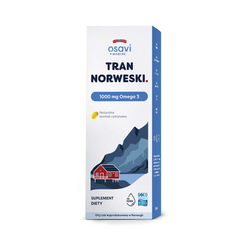 Norsk omega-3 torskelevertran (1000 mg) kosttilskud med citronsmag 500 ml - OSAVI