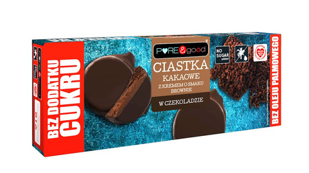 Kakaocreme-brownie-kiks i mørk chokolade uden tilsat sukker 128 g