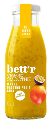 Koldpresset smoothie med mango, passionsfrugt og chia BIO 250 ml - smart organic (Bett'r)
