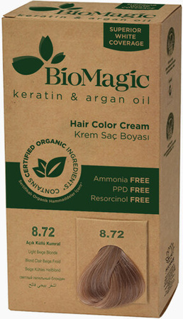 Hårfarve lys beige blond (8.72) 250 g - Biomagic
