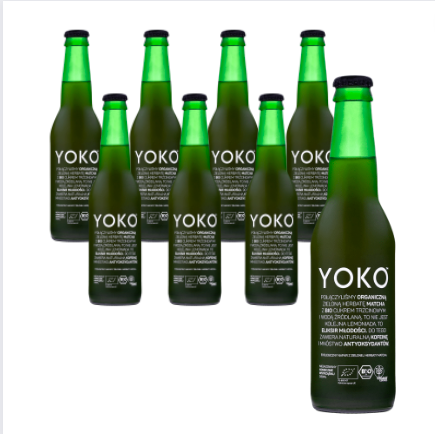 Sæt med 8 x matcha drink bio 330 ml - yoko