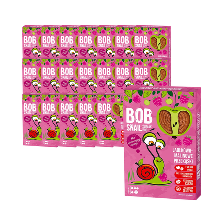 SÆT 20 x Frugtsnack med æble og hindbær uden tilsat sukker 60 g