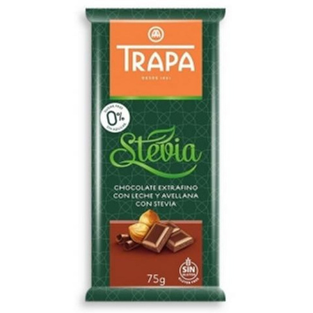Hasselnødde-mælkechokolade med stevia 75 g