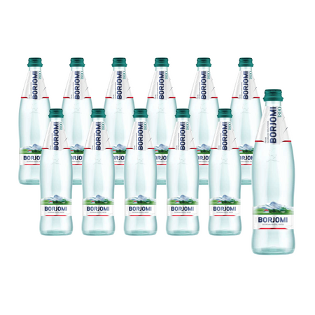 KIT 12 x Mineralvand med brus 500 ml (glas) - Borjomi