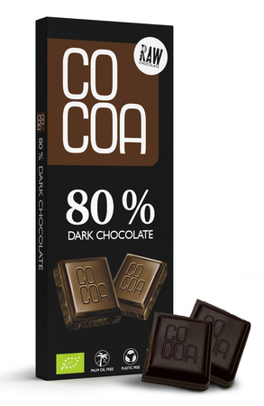 Mørk chokolade 80 % bio 40 g - COCOA