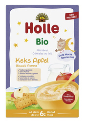 Mælkekiks/æbleblanding uden tilsat sukker fra 6 måneder bio 250 g - Holle