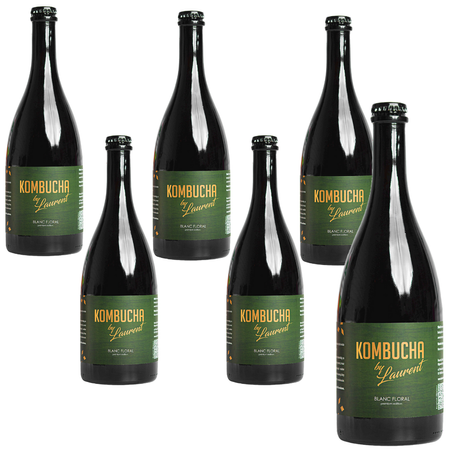KIT 6 x Kombucha blanc floral bio 750 ml - Kombucha By Laurent (premium)