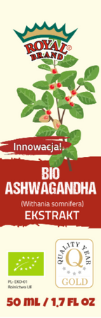 Ashwagandha ekstrakt dråber kosttilskud bio 50 ml - Royal Brand