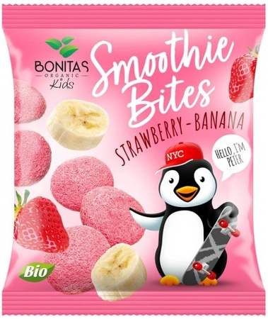 Frysetørret snack jordbær-banan-yoghurt BIO 10 g