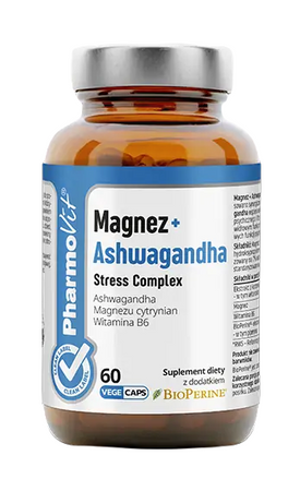 Magnesium + Ashwagandha Stress Complex kosttilskud 60 kapsler - Pharmovit (Clean Label)