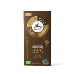 Fair Trade glutenfri bitter chokolade med kaffe bio 50 g - ALCE NERO