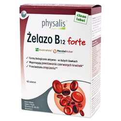 Jern + B12-vitamin forte kosttilskud 45 tabletter - Physalis