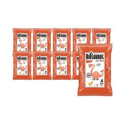 SÆT med 10 x dinosaur ketchup-smagende majschips glutenfri bio 4x15g