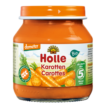 Glutenfri gulerodspuré fra 5 måneder Demeter BIO 125 g (glas) - Holle