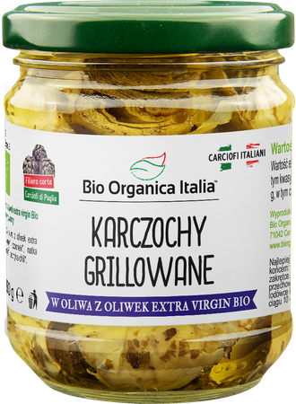 Grillede artiskokker i olie bio 190 g (glas)
