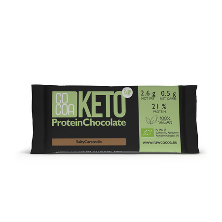 Keto-proteinchokolade med saltet karamelsmag bio 40 g - COCOA