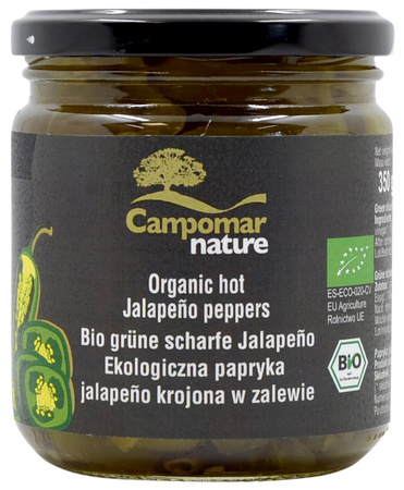 KIT 12 x Grøn jalapeno-peberfrugt skåret i saltlage BIO 350 g (130 g)