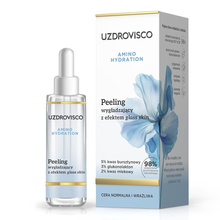 Udglattende ansigtsscrub med glashudeffekt 30 ml - UZDROVISCO (amino hydration)