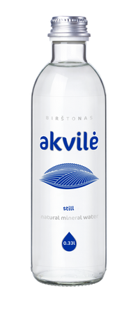 Naturligt stille mineralvand 330 ml (glas) - Akvile