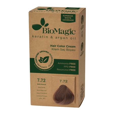 Beige blond hårfarve (7.72) 250 g - Biomagic