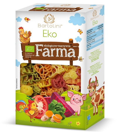 Pasta (semulje med tørrede grøntsager) til børn – gård – ØKO 250 g – Bartolini